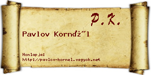 Pavlov Kornél névjegykártya